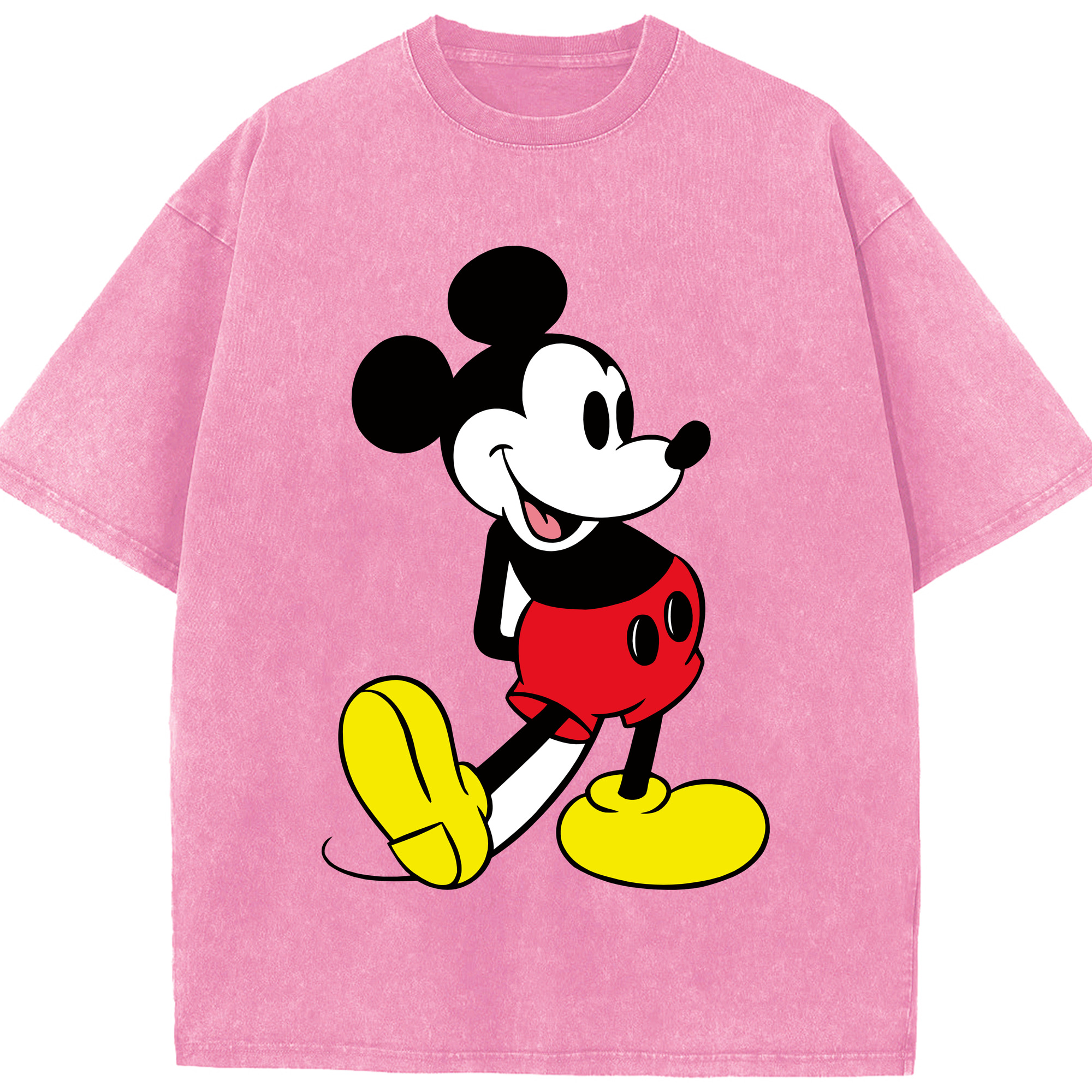 （画像用） ミッキーマウス Mickey Mouse 綿100% ヴィンテージ風 半袖Tシャツ（フロントプリント）